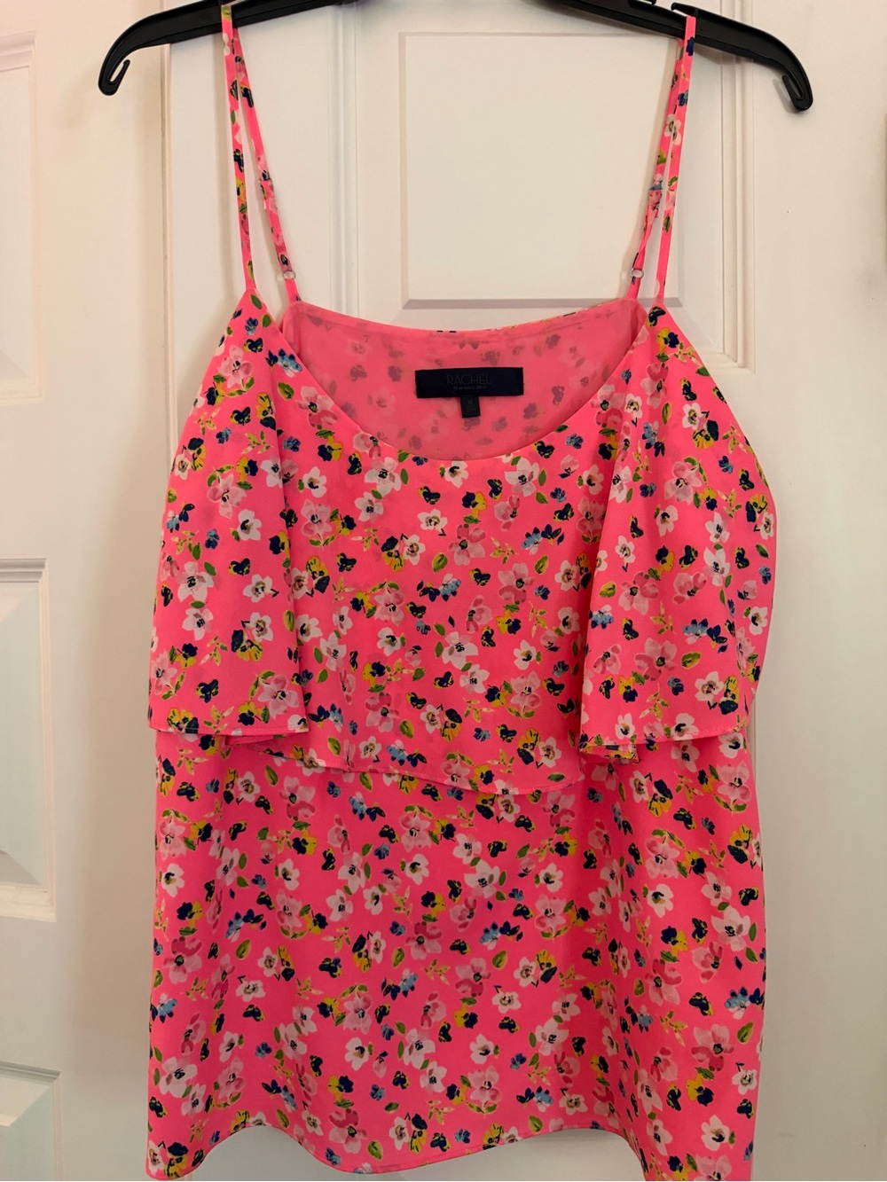 RACHEL Rachel Roy Hot Pink Floral Ruffle Cami